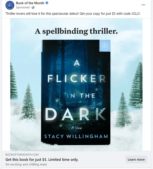 Facebook ad example