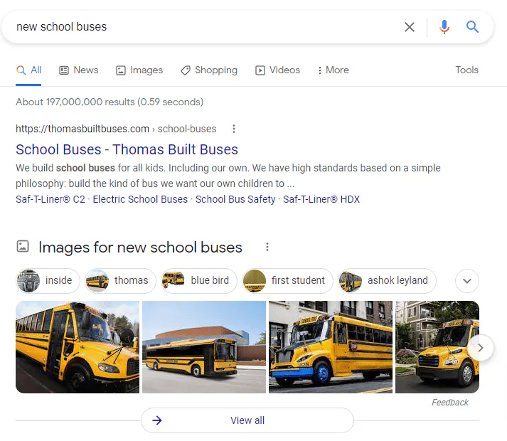 Image results screenshot