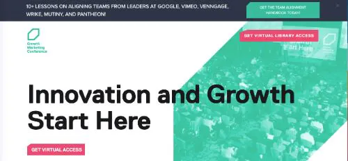 Use a Header Pop-Up (Growth Marketing Conference)
