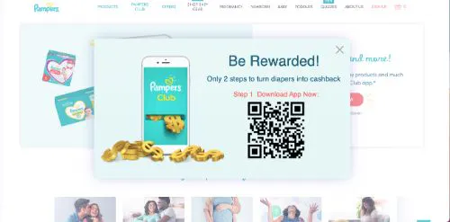 A Bright Colored Button Can Help Direct Visitors (Pampers)