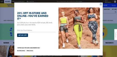 Present Offers That Appear When Scrolling (Old Navy)