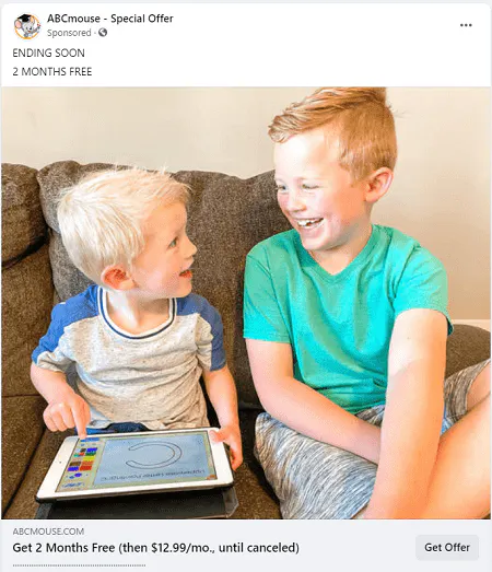 ABC Mouse ad copy example