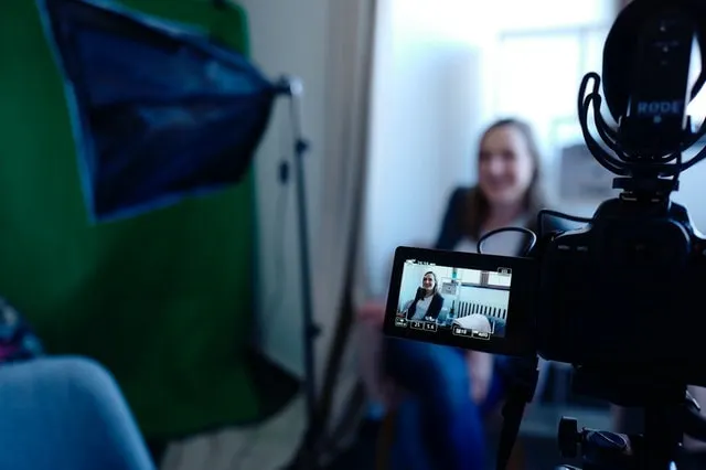 Customer being interviewed for a video case study
